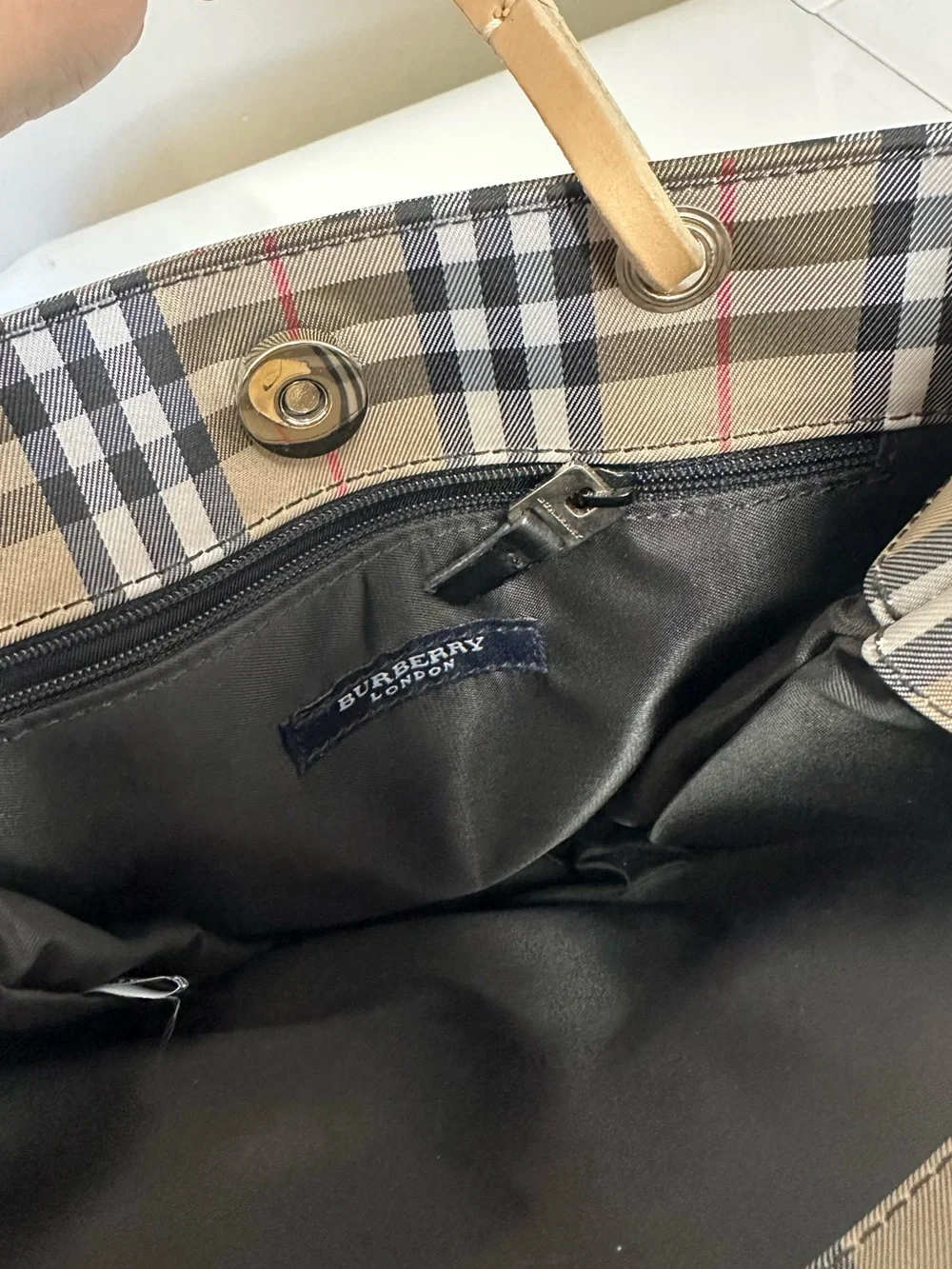 Burberry Nova Check Mini Tote Bag - Picture 7 of 8